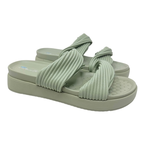 Aqua College Women's Sloan Leather Open Toe Casual Slide White Size 8.5 M